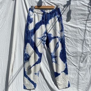Hand-dyed shibori Anthropologie Dylan cropped joggers